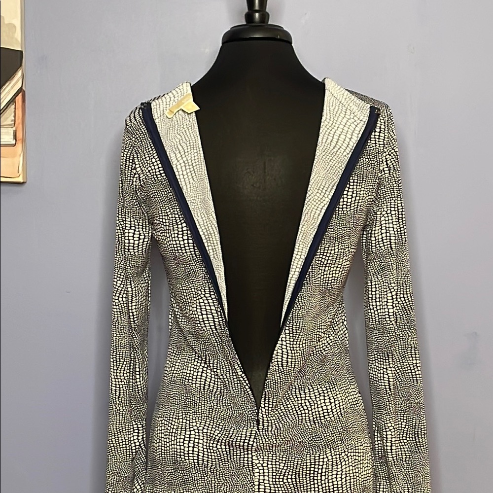 MICHAEL Michael Kors Blue & White Mottled Knit Knee-Length Dress Size Medium - Picture 8 of 10